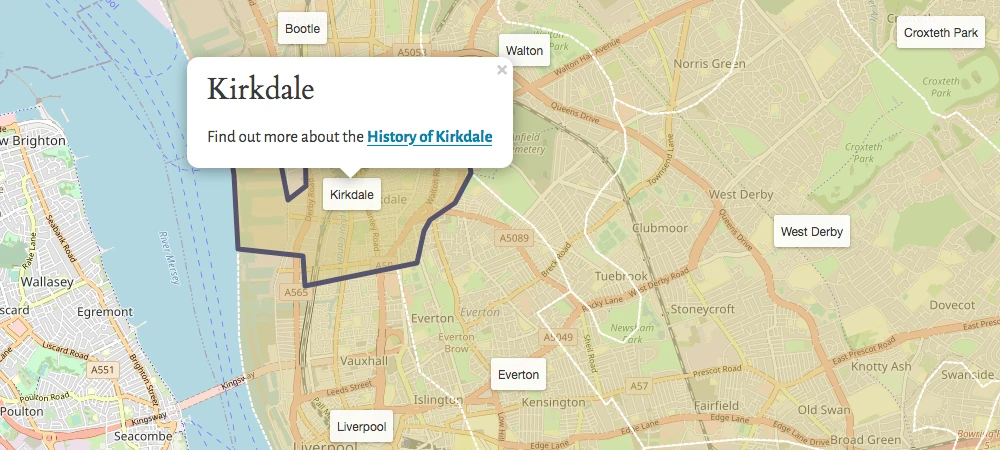 Extract from the interactive townships map