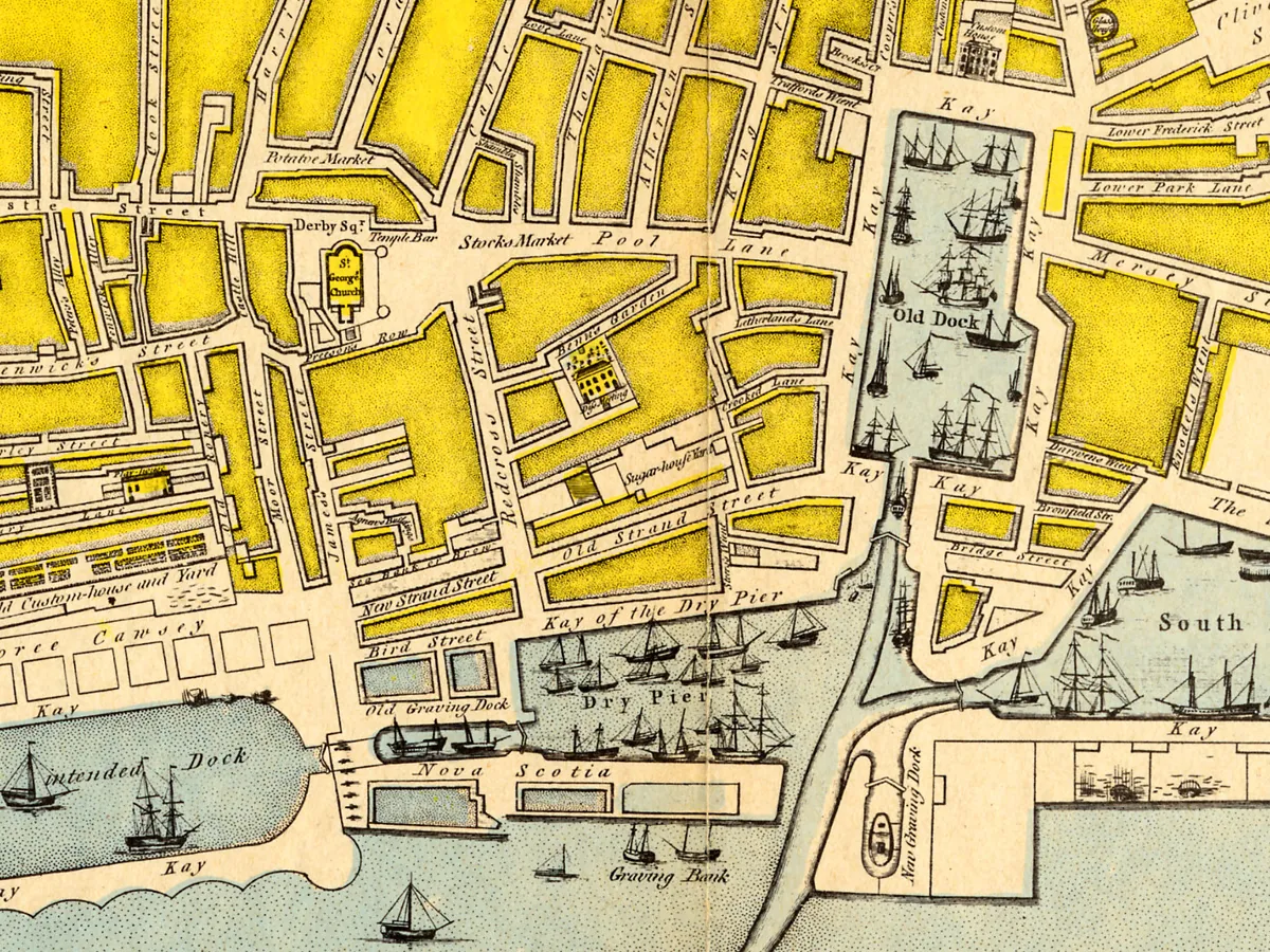 Extract of map 1765: John Eyes’ Plan of Liverpool