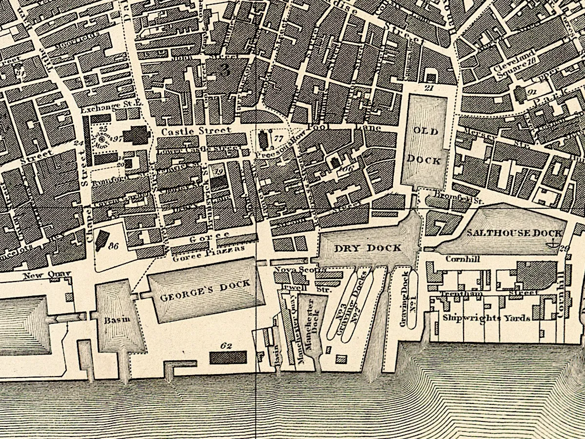 Extract of map 1824: Liverpool and its Environs, by William Swire