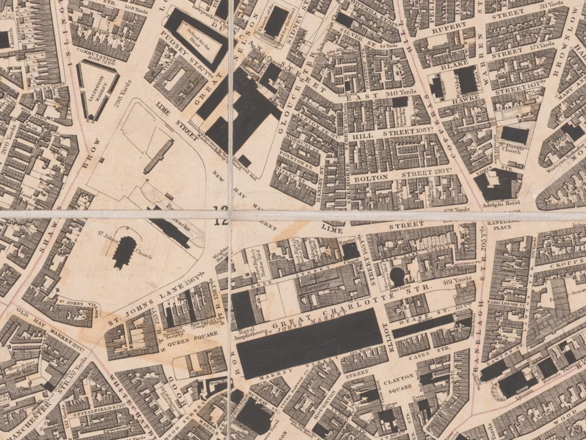 Extract of map 1836: MA Gage’s Trigonometrical Plan of Liverpool